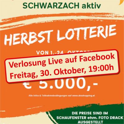 Von 1. bis 24. Oktober findet die Schwazach aktiv Herbst-Lotterie statt. Dein Kassabon ist Dein Gewinnlos für Sachpreise im Gesamtwert von...