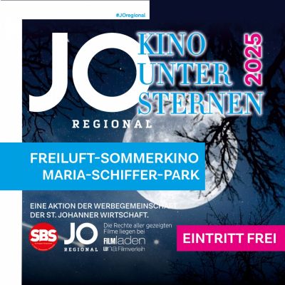 Ab 3. Juli beginnt wieder das beliebte JOregional Sommerkino, jeden 2. Donnerstag immer ab 20.30 Uhr im Pavillon Maria-Schiffer-Park in St....